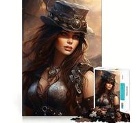Rompecabezas Steampunk Girl para Adultos, 1000 Piezas Refuerza la Memoria Diversión Relajante Bordes de Calidad Un Regalo Encantador 38x52cm
