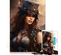 Rompecabezas Steampunk Girl para Adultos de 1000 Piezas, Juguete para ejercitar la Mente, diseño de Ocio Suave, Regalo de Temporada 38x26cm