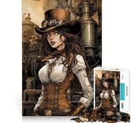 Rompecabezas Steampunk Girl para Adultos de 1000 Piezas Rompecabezas Mental Relajante y Divertido ¡Una cálida Sorpresa! 38x52cm
