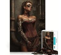 Rompecabezas Steampunk Mujer con Brazo mecánico de 1000 Piezas para Adultos y Adolescentes Mejora la Memoria Ligero y Relajante Corte preciso Un Regalo Encantador 38x26cm