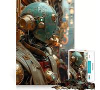 Rompecabezas Steampunk Robot en la Ciudad de 1000 Piezas para Adolescentes Juego Inteligente Tiempo en Compañía Obra de Arte de Ensamblaje 38x52cm