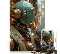 Rompecabezas Steampunk Robot en la Ciudad de 1000 Piezas para Adolescentes Juguete de Lógica Mental Tiempo Libre Bordes Finos 38x26cm