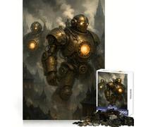 Rompecabezas Steampunk Robots sobre Paisaje Urbano de 1000 Piezas para Adultos Juguete Inteligente, Divertido y silencioso Corte preciso 38x52cm