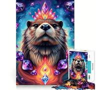 Rompecabezas Stonimal de Nutria Amatista,1000 Piezas,estimulación cognitiva,Divertido,sin Rebabas,Piezas de Corte Limpio,Juguete de Entretenimiento para Interiores (38x52cm)
