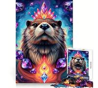 Rompecabezas Stonimal de Nutria Amatista para Adultos, 1000 Piezas, Ejercicio Inteligente, Tiempo de Descanso Relajante, Bordes precisos, Regalo navideño (38x52cm)