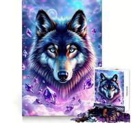 Rompecabezas Stonimal Lobo Amatista de 1000 Piezas para Adultos Ideal para Practicar la lógica y divertirse Bordes limpios (50x75cm)