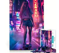 Rompecabezas Street Girl de 1000 Piezas para Adolescentes Juego Inteligente para Crear vínculos, Pieza de Arte para armar 38x52cm