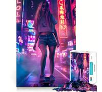 Rompecabezas Street Girl de 1000 Piezas para Adultos y Adolescentes Mejora la Memoria Ligero y Relajante Corte preciso Un Regalo Encantador 38x26cm