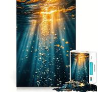 Rompecabezas Submarino con luz Solar y Burbujas para Adolescentes,1000 Piezas,diversión Estimulante,componentes Resistentes y de Corte Limpio,Actividad para Compartir en Familia (38x52cm)
