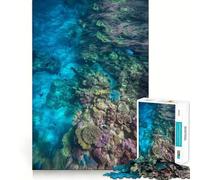 Rompecabezas Submarino de Arrecife de Coral con Peces,1000 Piezas,Juguete para Adultos Que desafía la Mente,Corte preciso,alineación, Actividad Nocturna Divertida para Toda la Familia 50x75cm