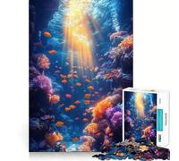 Rompecabezas Submarino de Arrecife de Coral con Peces para Adultos,1000 Piezas,Juego para ejercitar la Mente,Corte de precisión,Bordes Suaves,desafío Divertido para Pasar el Tiempo (38x52cm)