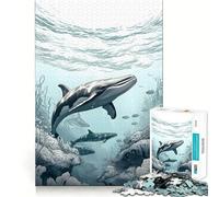 Rompecabezas Submarino de Ballena de 1000 Piezas Juego cognitivo Divertido Troquelado de Alta precisión aliviar el estrés (50x75cm)