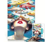 Rompecabezas Submarino de Piscis para Adolescentes, 1000 Piezas, Juguete Inteligente para aliviar el estrés, Borde Afilado, Regalo de cumpleaños (38x26cm)