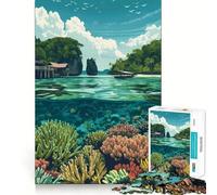 Rompecabezas Submarino de Raja Ampat para Adolescentes,1000 Piezas,diversión Que estimula la Mente,Corte Limpio,componentes Resistentes,Actividad para Compartir con los niños (38x26cm)