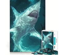 Rompecabezas Submarino de Tiburones de 1000 Piezas para Adolescentes Estimula la Mente Diversión sin Espacios Ajuste Entretenimiento cautivador para Interiores acogedores (38x26cm)