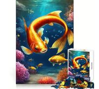 Rompecabezas Submarino Paraíso de Peces Dorados de 1000 Piezas para Adolescentes Ideal para Practicar el razonamiento, Relajarse y divertirse Bordes (50x75cm)