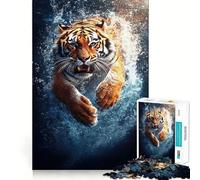Rompecabezas Submarino Tigre 1000 Piezas para Adolescentes Juguete de Pensamiento Diversión compartida Bordes precisos Artículo de Deseo de Papá Noel 38x52cm