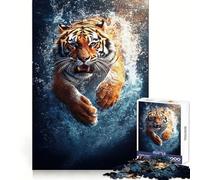 Rompecabezas Submarino Tigre 1000 Piezas para Adolescentes Juguete de Pensamiento Diversión compartida Bordes precisos Artículo de Deseo de Papá Noel 38x52cm