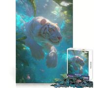 Rompecabezas Submarino Tigre Blanco para Adultos, 1000 Piezas, práctica de lógica, Escape Tranquilo, Bordes limpios, Navidad (50x75cm)