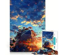 Rompecabezas Sueño de Atardecer con Perezoso para Adultos, 1000 Piezas Refuerza la Memoria Diversión Relajante Bordes de Calidad Un Regalo Encantador 50x75cm