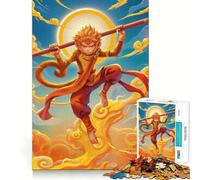 Rompecabezas Sun Wukong de 1000 Piezas para Adolescentes, Juguete cognitivo, para Disfrutar Lentamente, con Bordes de Primera Calidad, Ideal para Elegir el Deseo de Papá Noel 38x26cm