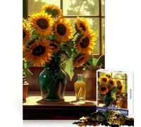 Rompecabezas Sunflower Cottage Kitchen de 1000 Piezas para Adolescentes Juguete cognitivo Juego de ingenio Juego de ingenio diseño Premium con Borde Transparente y selección de Deseos de Papá Noel