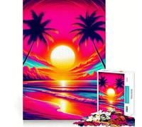 Rompecabezas Sunset Beach Paradise de 1000 Piezas para Adultos Recall Upgrade Stress Relief Tight Cut Santa Wish Pick 50x75cm