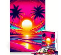 Rompecabezas Sunset Beach Paradise de 1000 Piezas para Adultos Recall Upgrade Stress Relief Tight Cut Santa Wish Pick 50x75cm