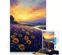 Rompecabezas Sunset Cottage Landscape de 1000 Piezas para Adolescentes, Juguete para estimular la lógica, Juego Relajante, Arte de Borde Premium, Coleccionable 38x52cm