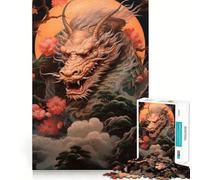 Rompecabezas Sunset Dragon Sakura para Adolescentes, 1000 Piezas, Juguete Inteligente, Tiempo Libre, Corte preciso, Regalo de Temporada 50x75cm