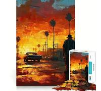 Rompecabezas Sunset Drive Art para Adolescentes, 1000 Piezas, Actividad para ejercitar la Mente en casa, Bordes precisos, Regalo Festivo 38x26cm