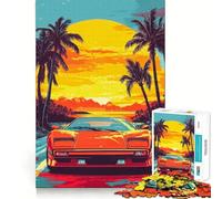 Rompecabezas Sunset Drive de 1000 Piezas para Adolescentes, Juego Mental, Juguete antiestrés, Corte preciso, Regalo artístico 50x75cm