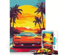 Rompecabezas Sunset Drive de 1000 Piezas para Adultos, Juguete de lógica Afilada, para el hogar y el Ocio, con Corte preciso, Regalo conmovedor 38x26cm