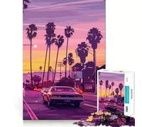 Rompecabezas Sunset Drive de 1000 Piezas para Adultos, Juguete de lógica para Jugar en Interiores, Corte de precisión, Regalo Ideal 38x52cm