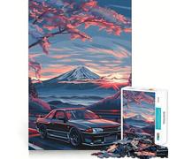 Rompecabezas Sunset Drive de 1000 Piezas para Adultos Recall Upgrade Alivio del estrés Corte Ajustado Selección de Deseos de Santa Claus 38x52cm