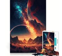 Rompecabezas Sunset Fantasy de 1000 Piezas para Adultos Recall Upgrade Alivio del estrés Corte Ajustado Selección de Deseos de Santa Claus 38x26cm