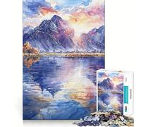 Rompecabezas Sunset Mountain Bliss de 1000 Piezas para Adolescentes, Juguete cognitivo, Juego de ingenio, Juego de ingenio, Borde Premium, selección de Deseos de Papá Noel 50x75cm