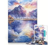 Rompecabezas Sunset Mountain Bliss de 1000 Piezas para Adolescentes, Juguete para estimular la lógica, Juego Relajante, Arte de Borde Premium, Coleccionable 38x52cm