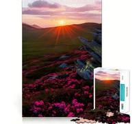 Rompecabezas Sunset Mountain Meadow para Adultos, 1000 Piezas, Juguete de lógica Afilada, Divertido, de Corte preciso, Regalo Memorable 38x26cm