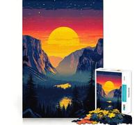 Rompecabezas Sunset Mountain Valley de 1000 Piezas para Adolescentes Juego Inteligente para Pasar Tiempo en Familia, ensamblaje de imágenes, Obra de Arte 50x75cm