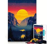 Rompecabezas Sunset Mountain Valley de 1000 Piezas para Adultos Regalo Ideal para ejercitar la Mente Juguete para Relajarse Arte para armar Regalo Memorable 38x26cm