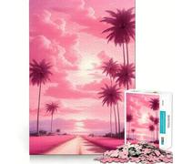 Rompecabezas Sunset Palm Beach Road para Adolescentes, 1000 Piezas, Juguete cognitivo, pasatiempo Tranquilo, Borde Premium, 50x75cm