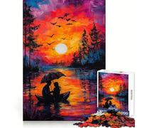 Rompecabezas Sunset Romance de 1000 Piezas para Adolescentes Juguete de lógica Fuerte para Relajarse Bordes definidos Sorpresa de cumpleaños 38x52cm
