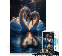 Rompecabezas Sunset Swan Love de 1000 Piezas para Adolescentes Puzzle Wise Think Toy Simple Fun Tight Cut Santa Wish Pick 38x52cm