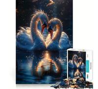 Rompecabezas Sunset Swan Love para Adolescentes, 1000 Piezas, Mejora la Memoria, diversión Tranquila, Bordes precisos, Regalo artístico 50x75cm