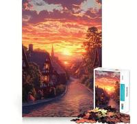 Rompecabezas Sunset Village de 1000 Piezas para Adultos Juguete Intelectual para Relajarse y divertirse Pieza de Arte 50x75cm