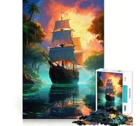 Rompecabezas Sunset Voyage de 1000 Piezas para Adultos Juguete de ingenio para divertirse en Interiores Diseño artístico de Bordes precisos Coleccionable 38x26cm