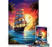 Rompecabezas Sunset Voyage para Adolescentes de 1000 Piezas, Juguete para ejercitar la Mente, Juego en Grupo, Corte de precisión, Regalo para Festivales 50x75cm