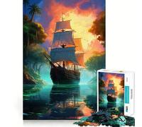 Rompecabezas Sunset Voyage para Adultos, 1000 Piezas, para estimular la Memoria, Momentos acogedores, Montaje de Patrones, Lista de Deseos de Santa Claus 50x75cm
