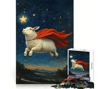 Rompecabezas Super Sheep Flying de 1000 Piezas para Adolescentes Rompecabezas para desarrollar la Memoria Divertido y Relajante Diseño para armar Una cálida Sorpresa 38x26cm